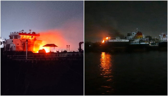 রূপগঞ্জে তেলবাহী জাহাজে আগুন, দগ্ধ ৬