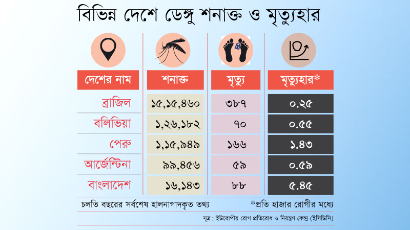 ডেঙ্গুতে মৃত্যুহার সবচেয়ে বেশি বাংলাদেশে?