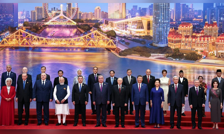 Leaders gather with China’s Xi for summit ceremony