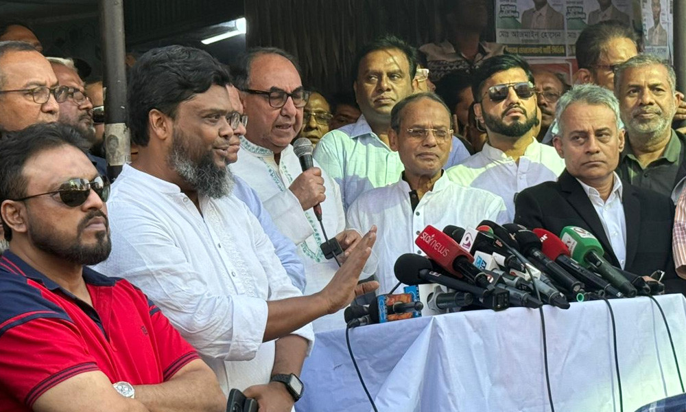 ঢাকা-৮ আসনের প্রার্থী ওসমান হাদির ওপর হামলার প্রতিবাদে বিএনপির বিক্ষোভ সমাবেশ